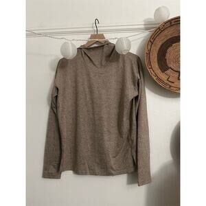 Athleta Women's Beige Pullover Hoodie Sweatshirt Size S Casual Relaxed Fit